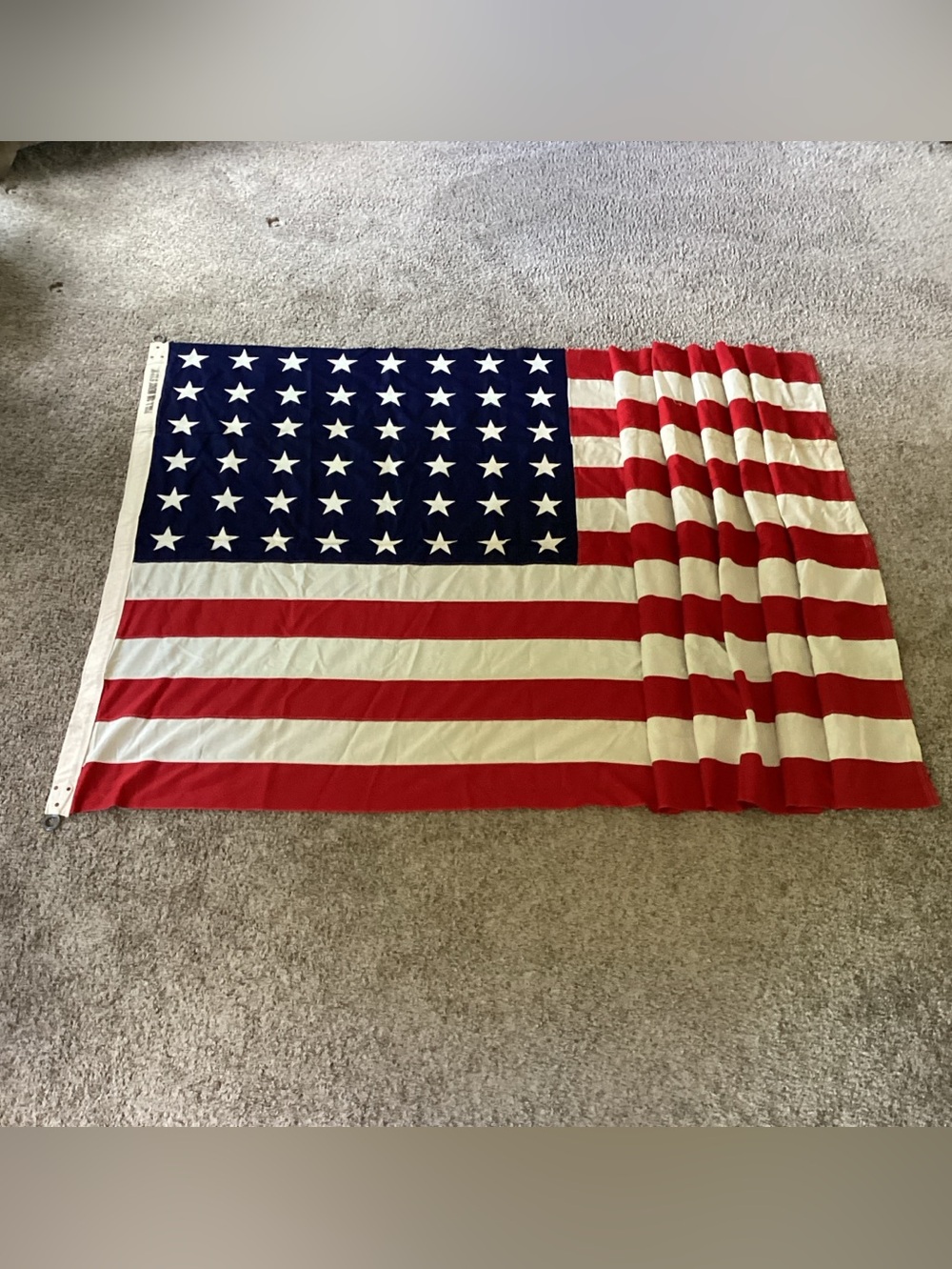 Large 48 Star American Flag 9' 6" x 5' Cotton Philadelphia Quartermaster Depot
